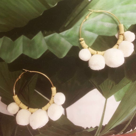 Boho Pom Hoops - Picture 1 of 1